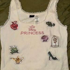 Her Universe White Lace Trim Tank Top